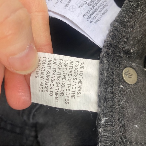 Madewell 9” High Riser Skinny  Exposed Button Fly Black Raw Hem Stretch Jean - Picture 12 of 16